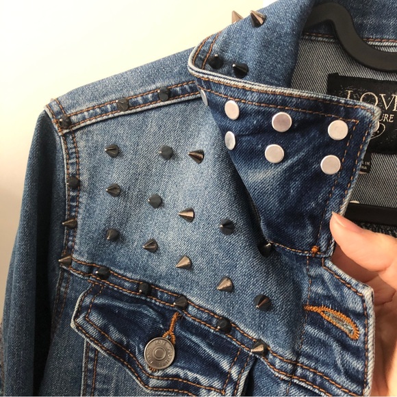 Love Culture Studded Rock Denim Jacket Jeans - Picture 3 of 4